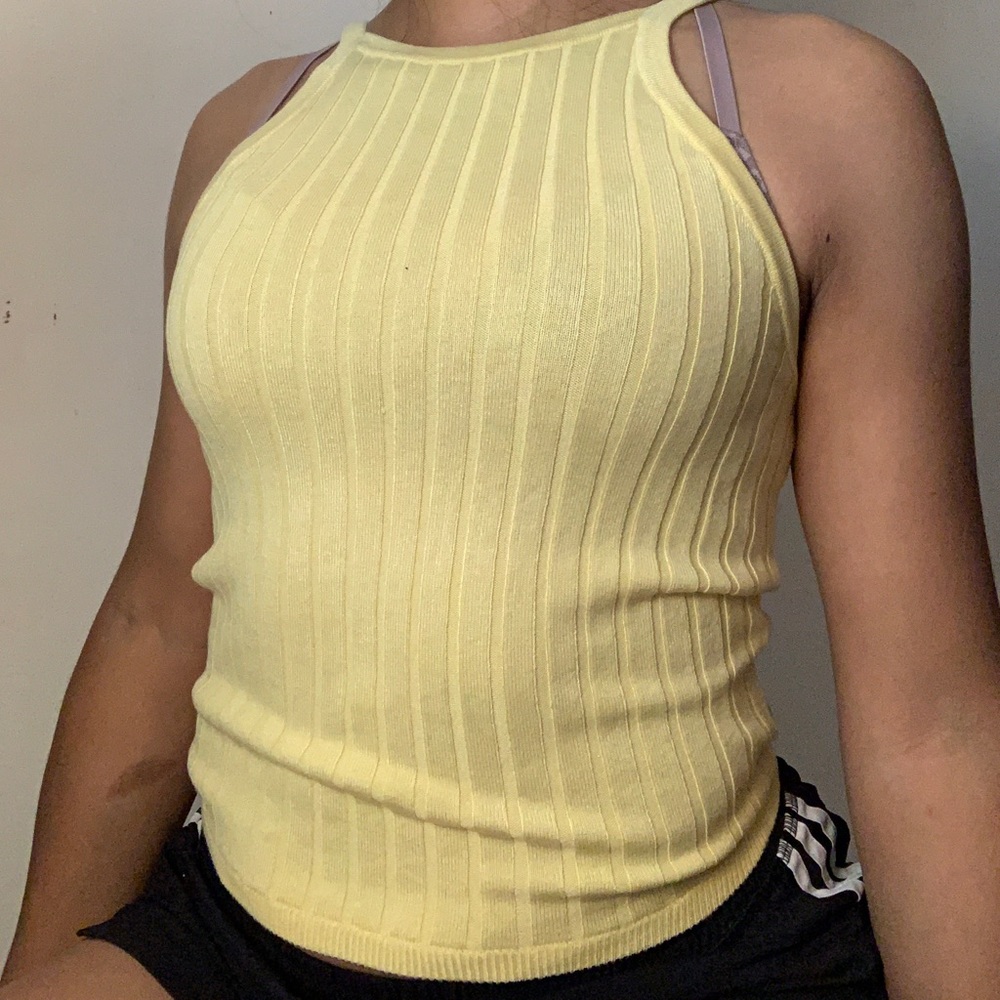 yellow tank top
